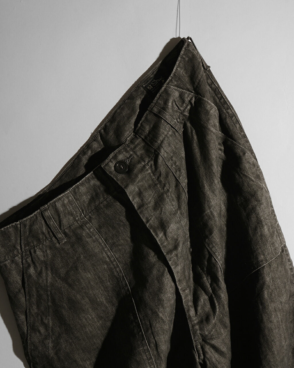 orSlow SUMI DYED LINEN SUMMER FATIGUE PANTS CHARCOAL GRAY