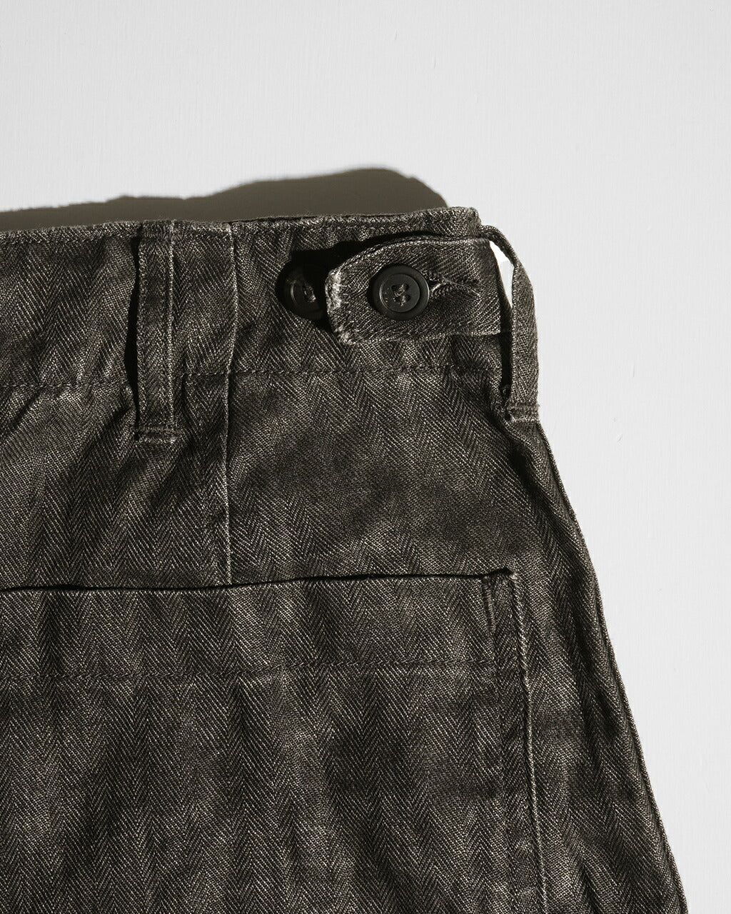 orSlow SUMI DYED LINEN SUMMER FATIGUE PANTS CHARCOAL GRAY