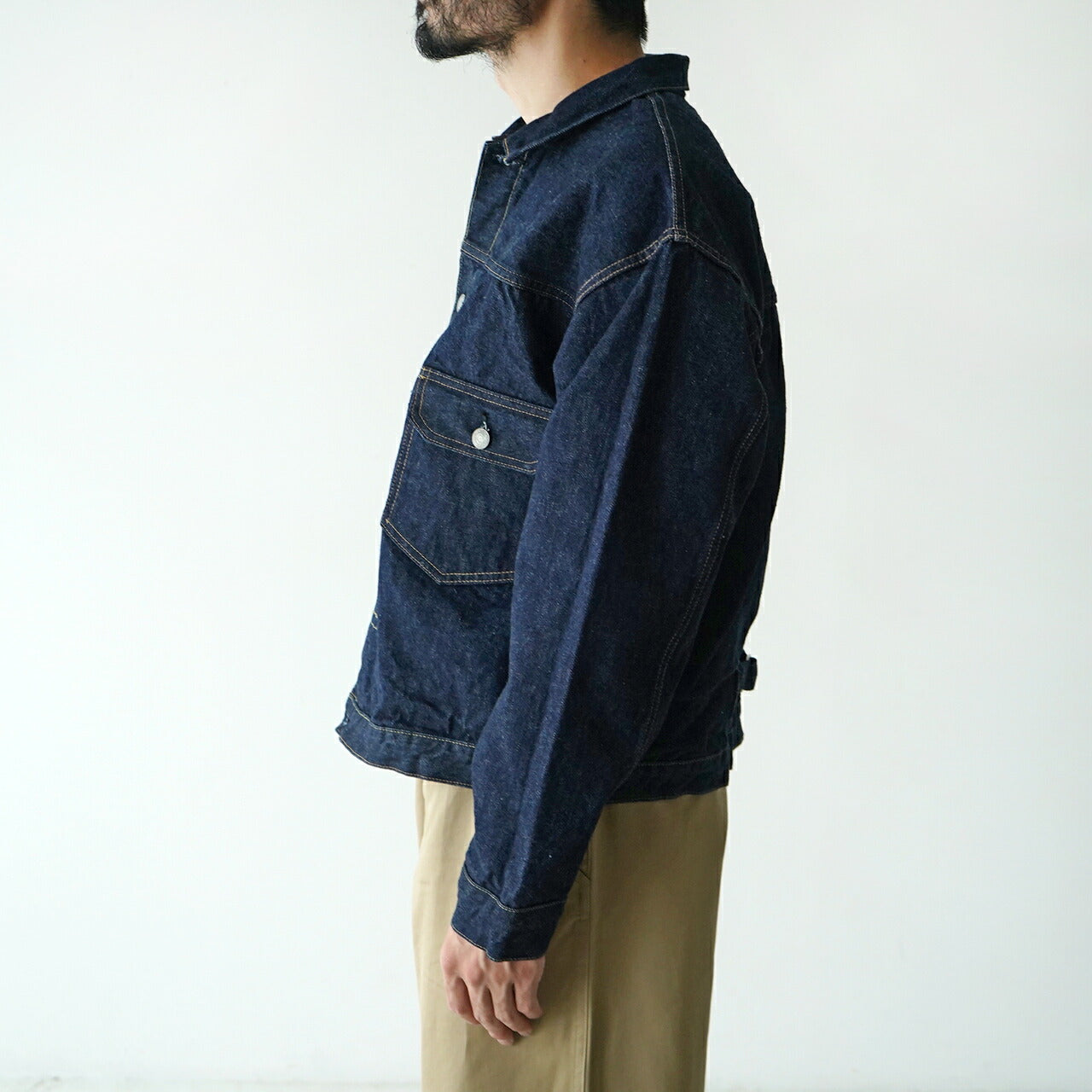 orSlow 40's PLEATED FRONT BLOUSE DENIM JACKET