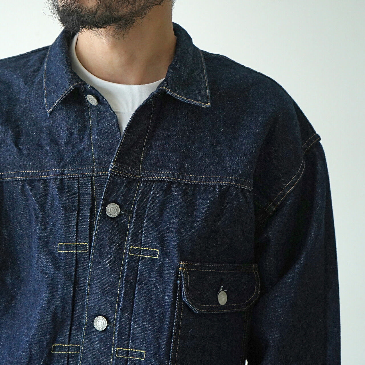 orSlow 40's PLEATED FRONT BLOUSE DENIM JACKET