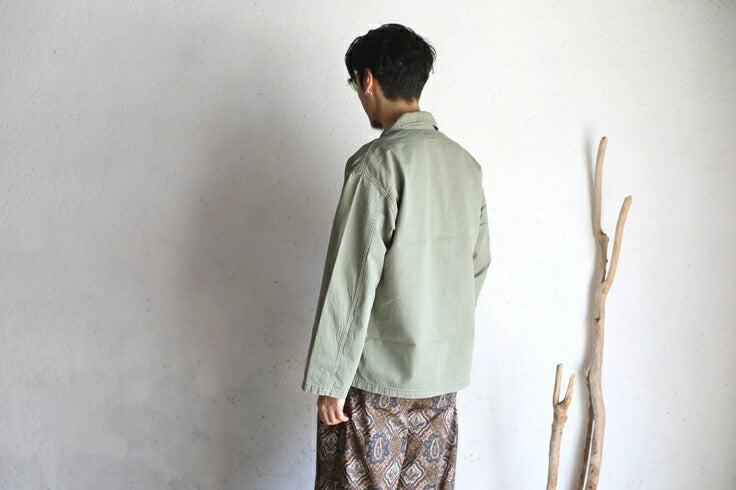 orSlow 4POCKET US ARMY SHIRTS JACKET GREEN USED WASH Green