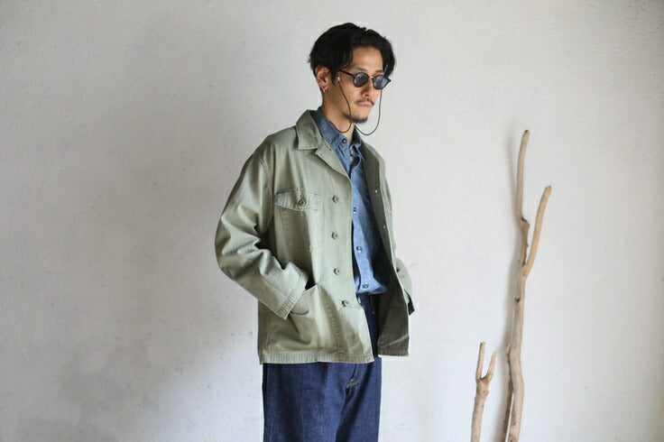 orSlow 4POCKET US ARMY SHIRTS JACKET GREEN USED WASH Green