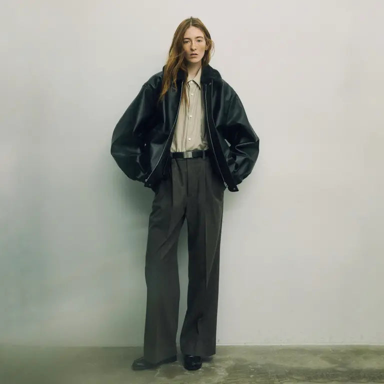 ssstein COTTON/SILK OVERSIZED REGULAR COLLAR SHIRT