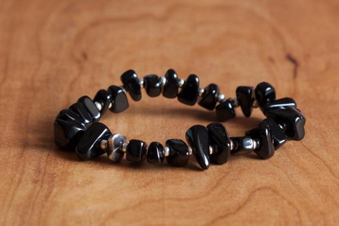 SunKu Large White Coral and Silver Bracelet Black SK-032-BLK