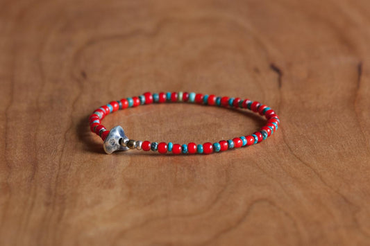 SunKu 39 White Heart & Turquise Beads Bracelet SK-028