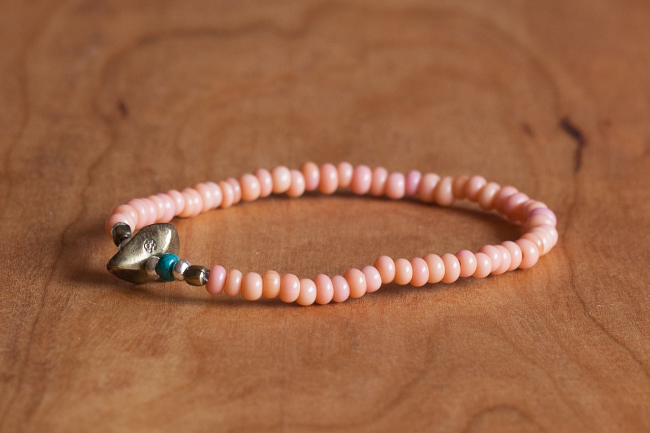 SunKu Antique Beads Bracelet Baby Pink LTD-001