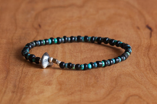SunKu Antique Beads Bracelet Black x Turquoise LTD-015