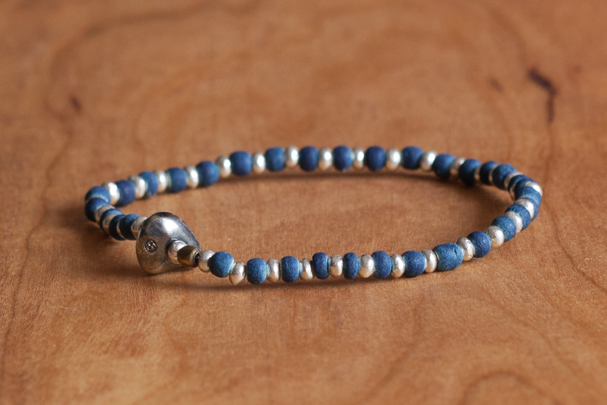 SunKu 39 Indigo & Silver Beads Bracelet SK-040