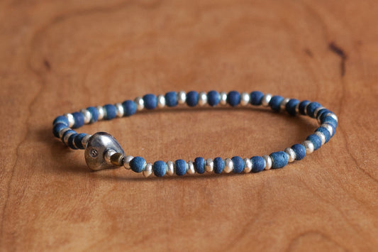 SunKu 39 Indigo & Silver Beads Bracelet SK-040
