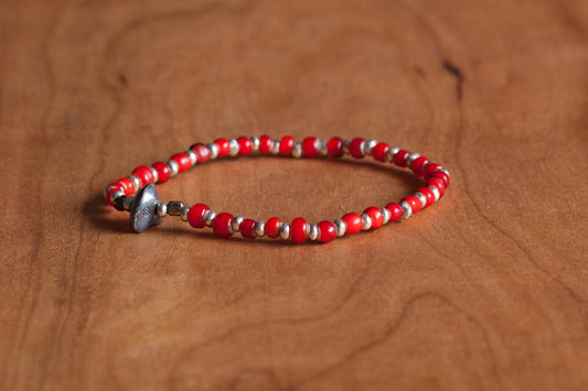 SunKu 39 White Heart & Silver Beads Bracelet SK-037