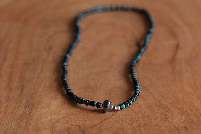 SunKu 39 Antique Beads Necklace & Bracelet Black×Turquise LTD-016