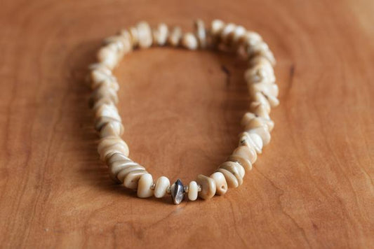 SunKu 39 Large White Coral and Silver Necklace Natrual SK-033-NAT