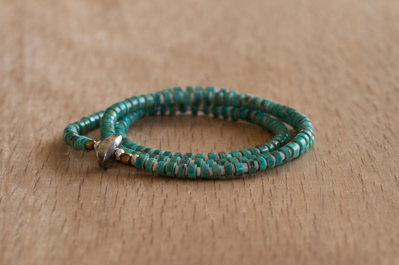 SunKu 39 Heishi turquoise×Shell Necklace & Bracelet SK-053