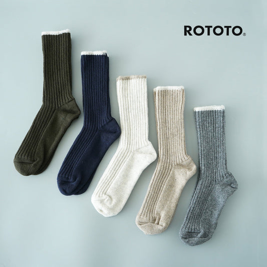 RoToTo RECYCLE W/PL RIBBED CREW SOCKS