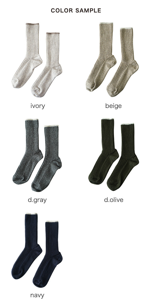 RoToTo RECYCLE W/PL RIBBED CREW SOCKS