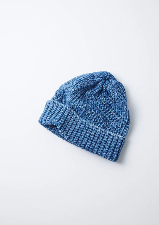 RoToTo ARAN CABLE INDIGO WATCH CAP