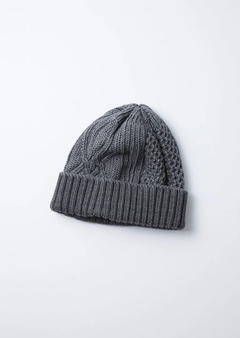 RoToTo ARAN CABLE INDIGO WATCH CAP