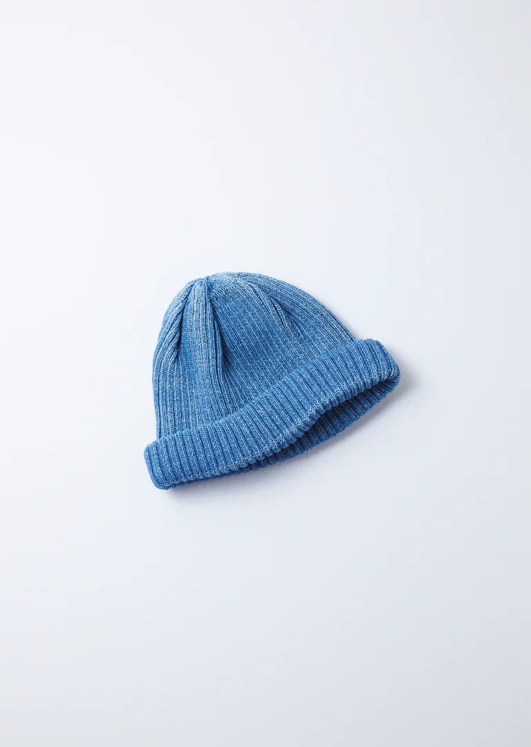 RoToTo INDIGO COTTON ROLL UP BEANIE