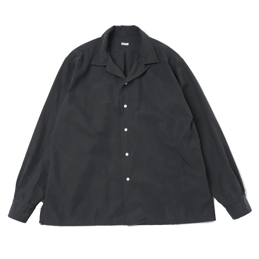 A.PRESSE Silk Cotton Open Collar L/S Shirt