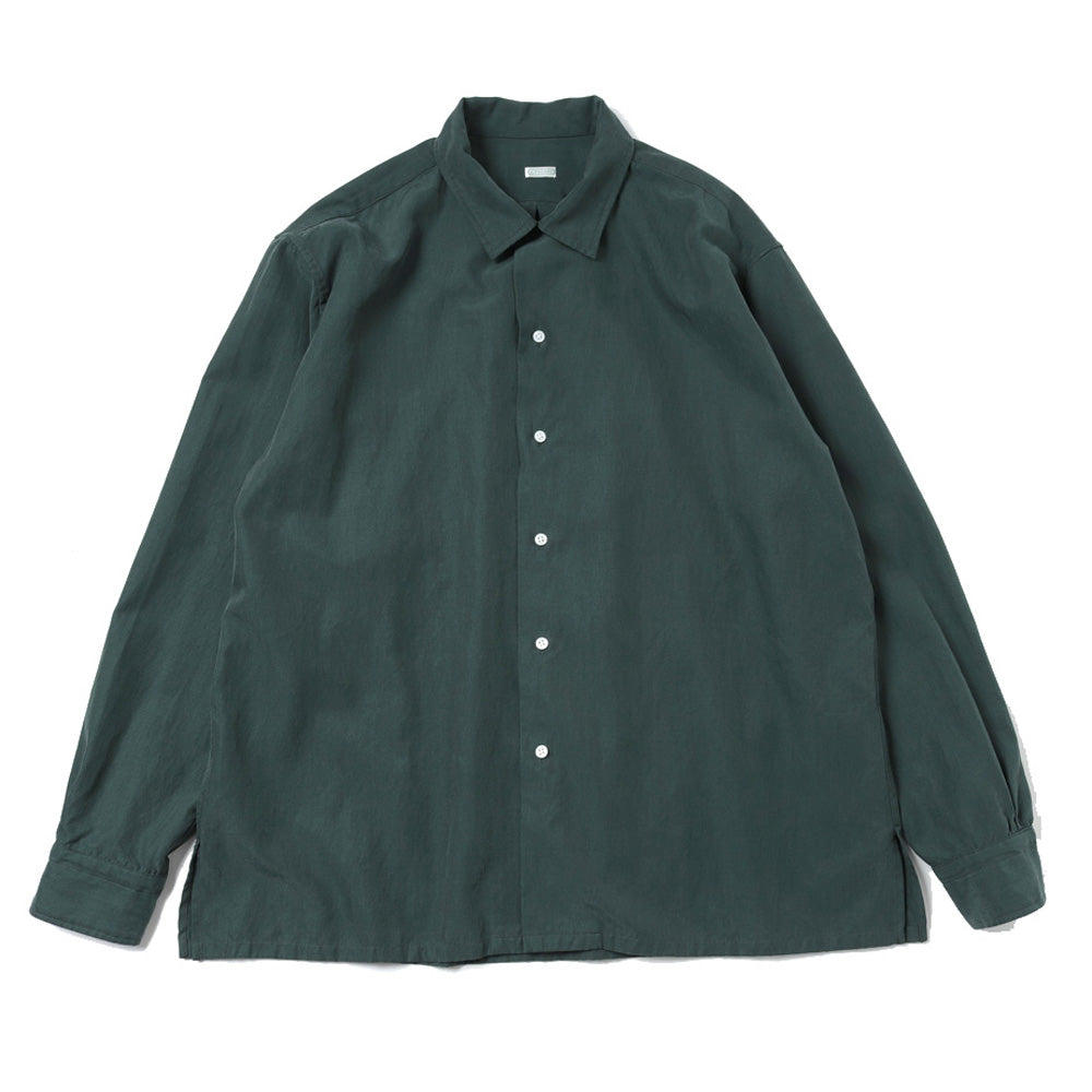 A.PRESSE Silk Cotton Open Collar L/S Shirt