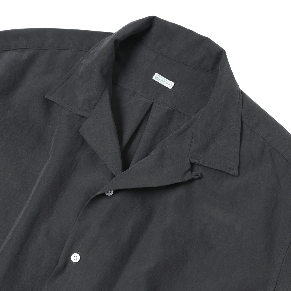 A.PRESSE Silk Cotton Open Collar L/S Shirt