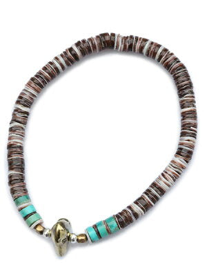 SunKu 39 Heishi Shell Bracelet SK-055-BRN