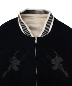 ssstein VINTAGE SATIN / VELVET REVERSIBLE ZIP JACKET