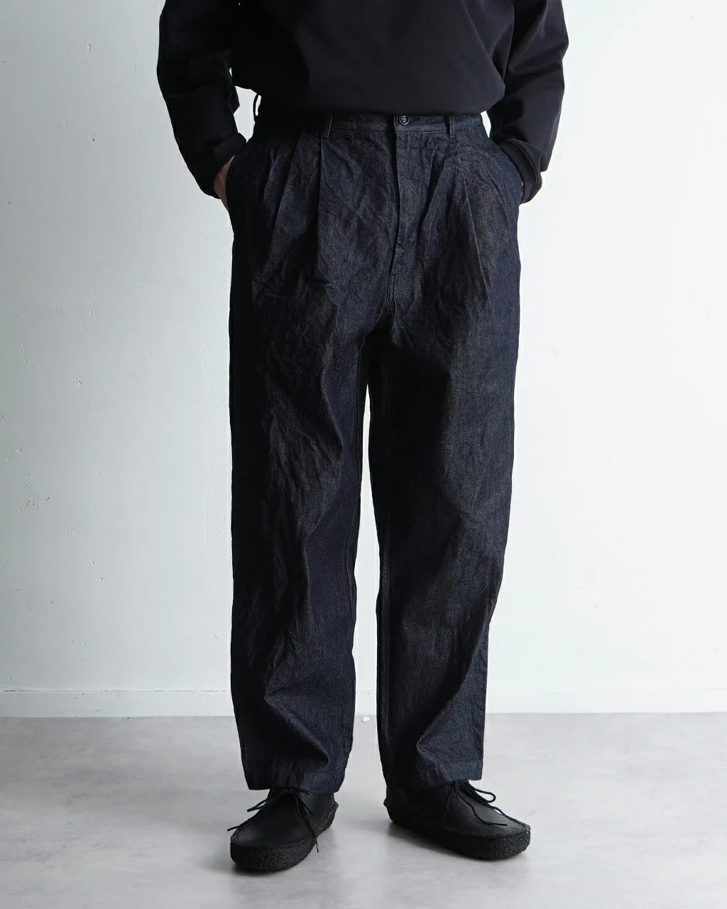 STILL BY HAND 10oz Denim 2 Tuck Pants