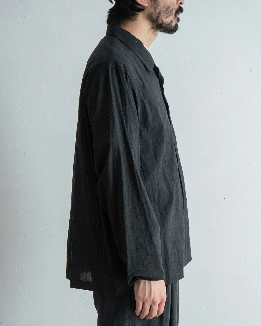 STILL BY HAND Open Collar Shirt Long Sleeve Shirt