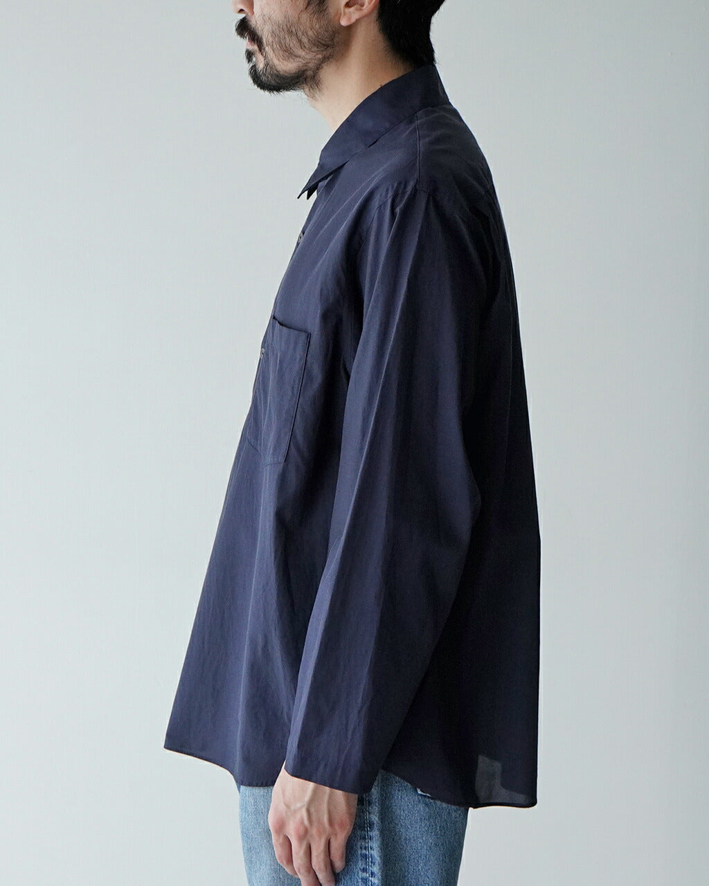 STILL BY HAND Cupro Mixed Pullover Shirt