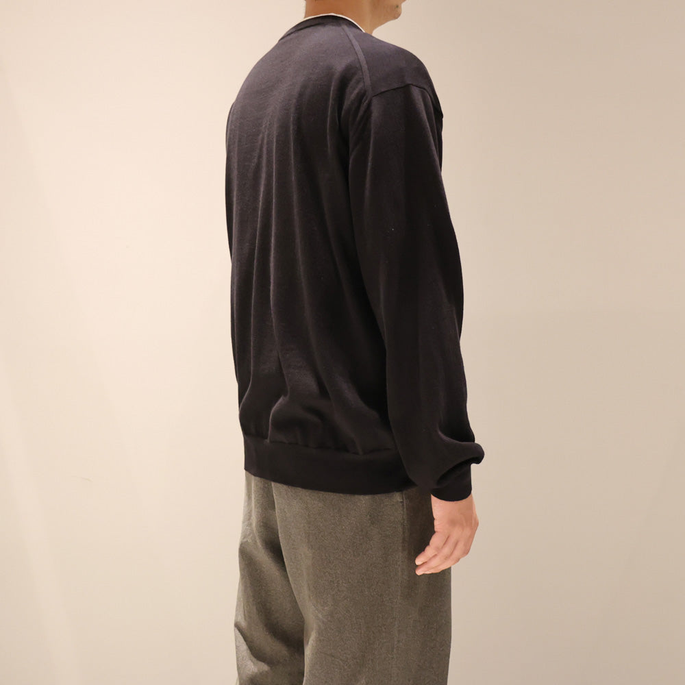 A.PRESSE Wool Cotton High Gauge Crew Neck Sweater