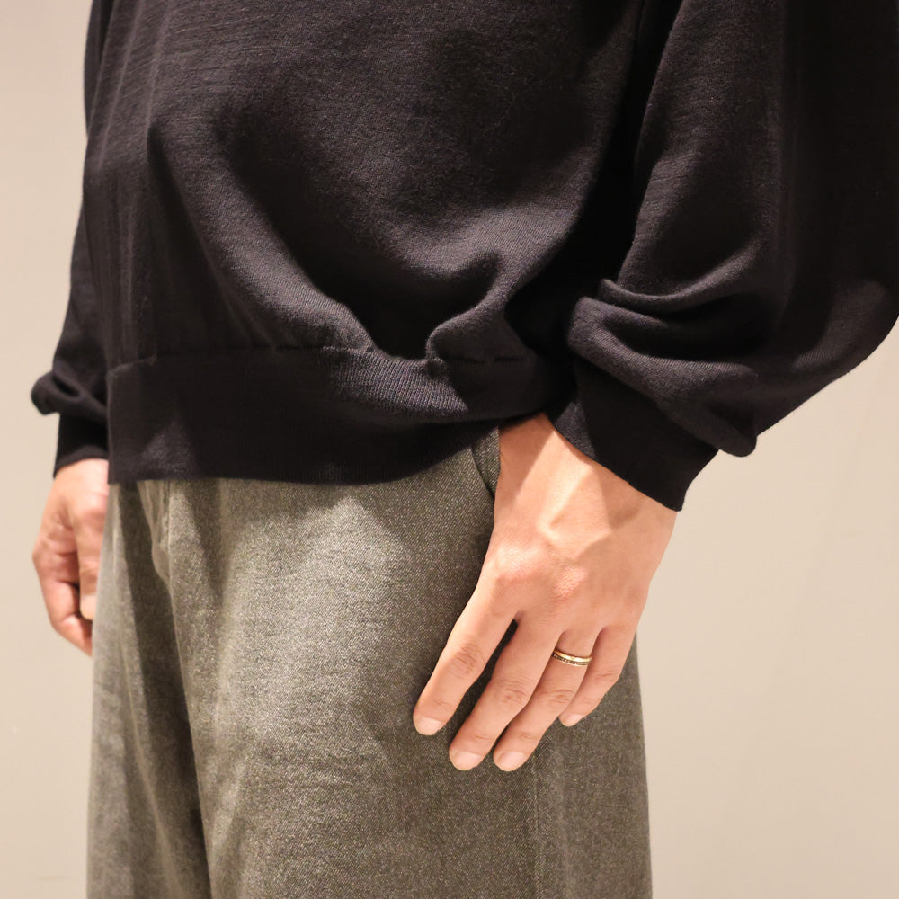 A.PRESSE Wool Cotton High Gauge Crew Neck Sweater