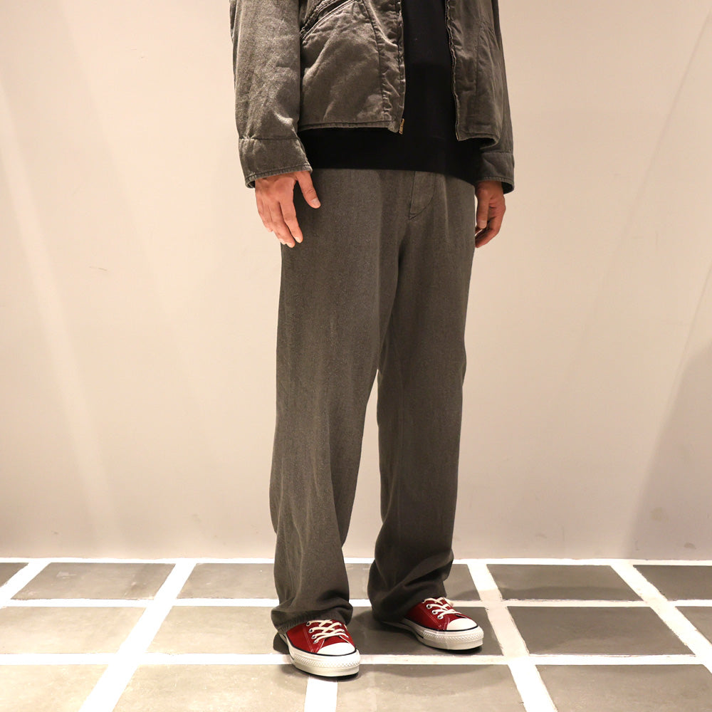 A.PRESSE Vintage Black Chambray Work Pants