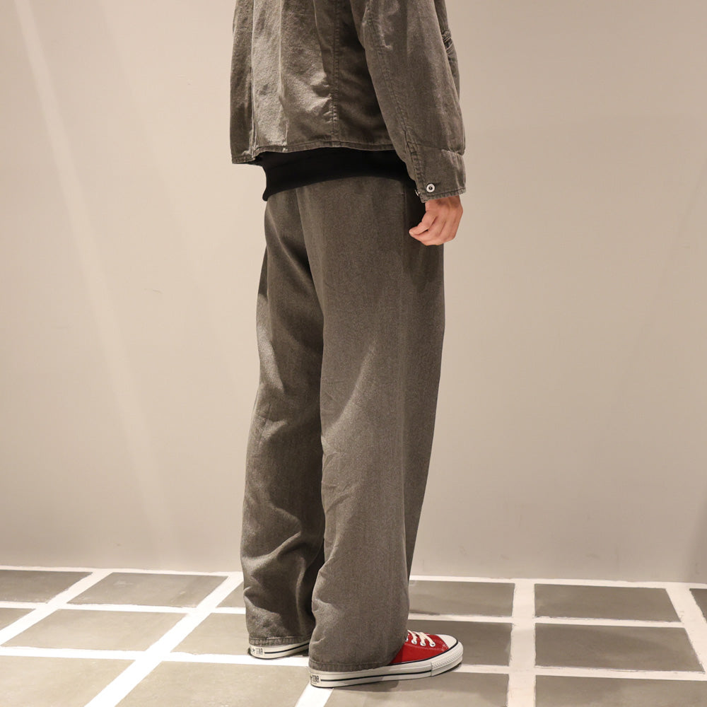 A.PRESSE Vintage Black Chambray Work Pants