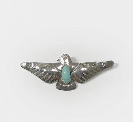LARRY SMITH OPEN WING THUNDERBIRD PIN ARROW/TURQUOISE