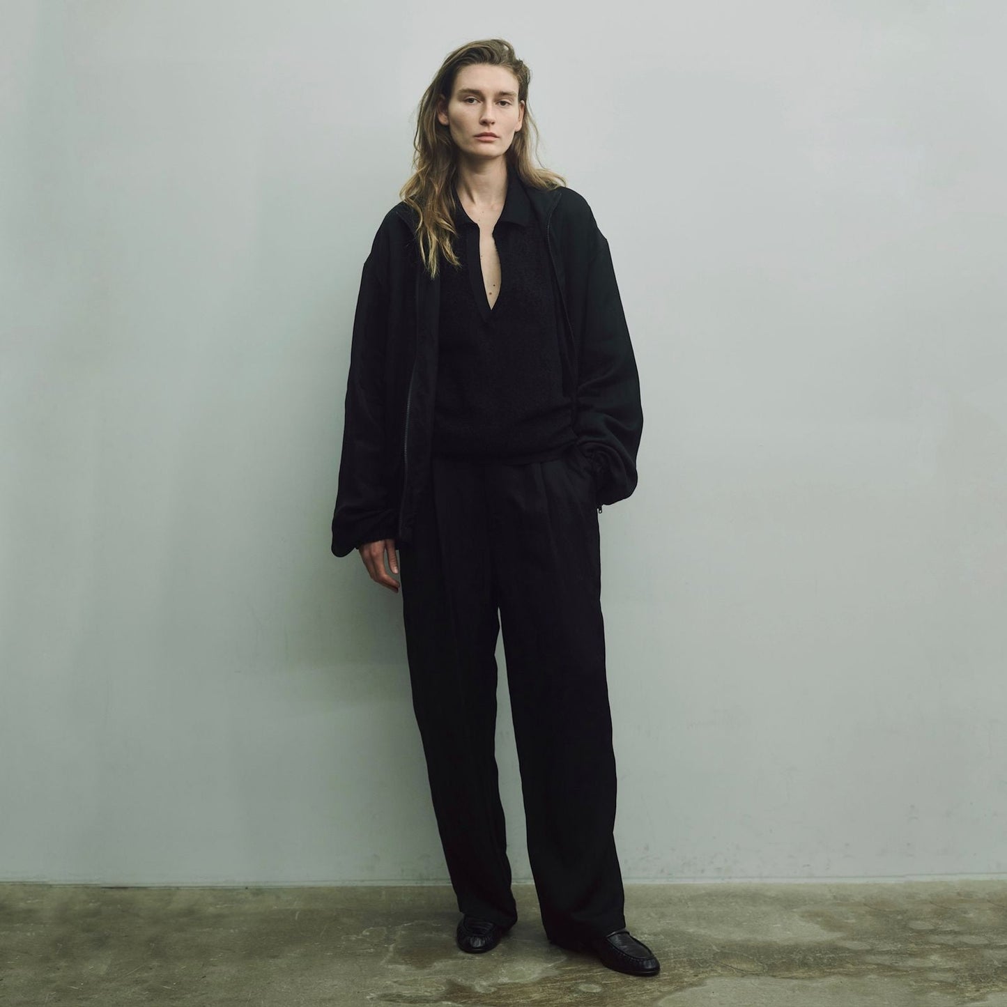 ssstein VIS/LI TWILL SHIRRED LIGHT ZIP JACKET